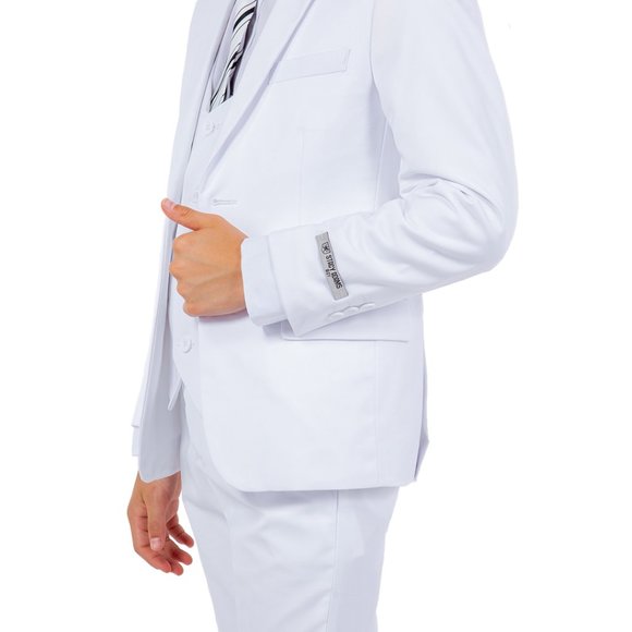 EXCLUSIVE Stacy Adams 5pc Boys Suit Slim-Fit, White - Picture 3 of 5